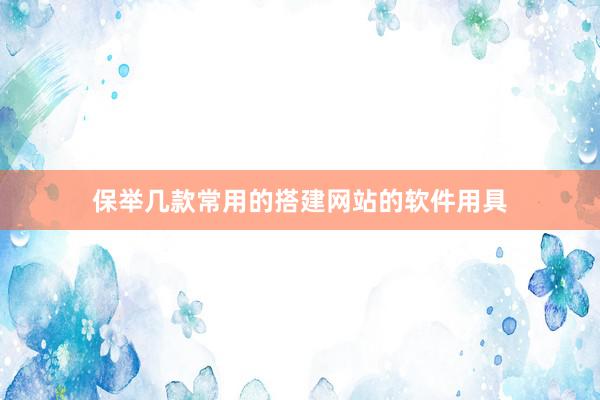 保举几款常用的搭建网站的软件用具