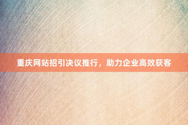 重庆网站招引决议推行，助力企业高效获客