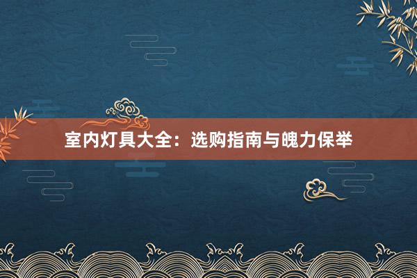 室内灯具大全：选购指南与魄力保举